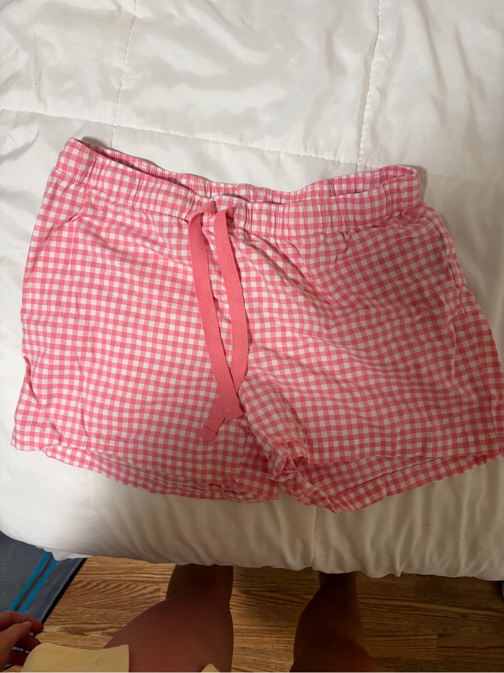 Amazon Essentials Pink Gingham Drawstring Lounge Shorts